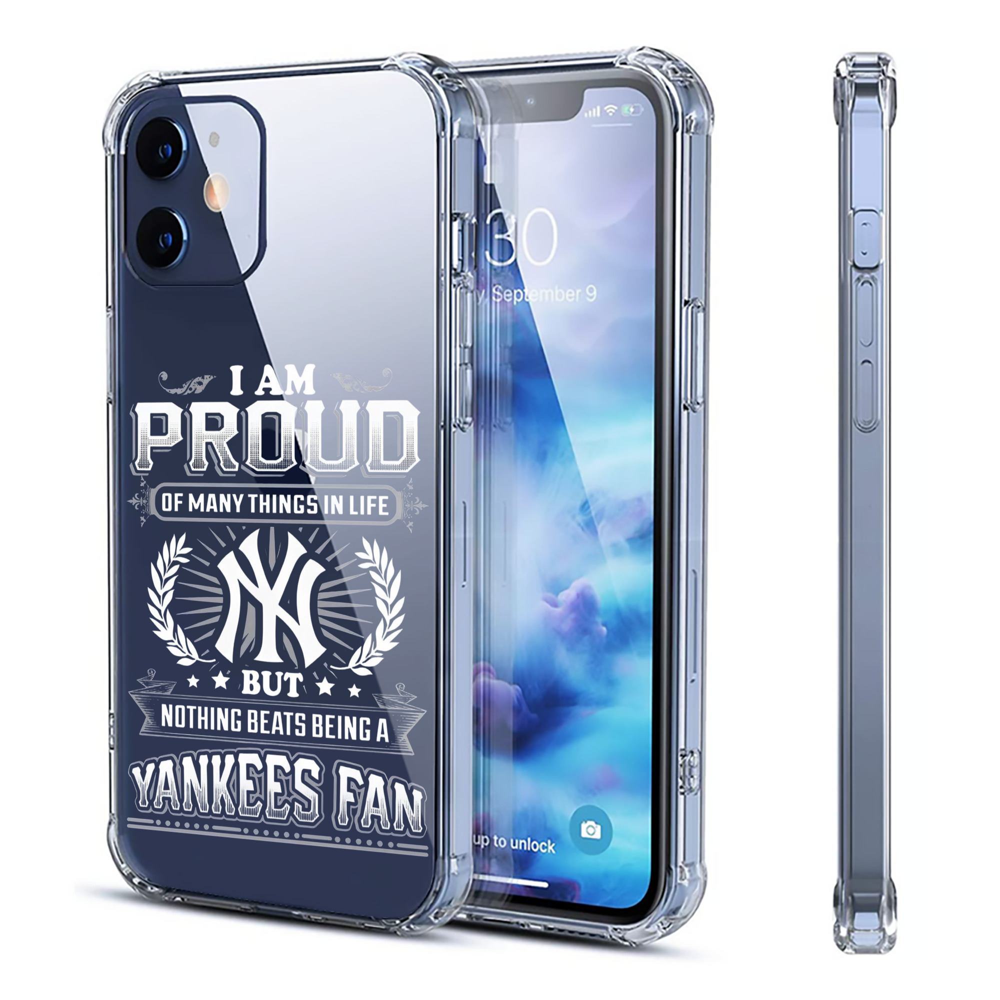 New York Yankees 275 Clear IPhone 12 Case – Soft TPU With UV Print – Enhanced Drop Protection, Precise Fit, Anti-Fingerprint, Customizable Design, Scratch-Resistant, Yellow-Resistant